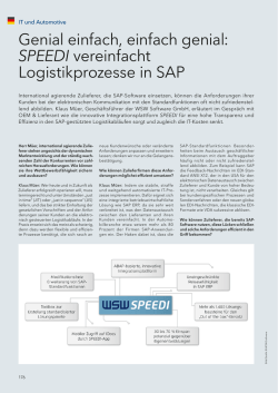 Genial einfach, einfach genial: SPEEDI vereinfacht Logistikprozesse