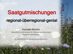 Vortrag "Saatgutmischungen regional-überregional