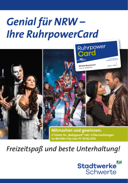 Genial für NRW – Ihre RuhrpowerCard