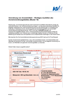 Verordnung von Arzneimitteln &ndash; Richtiges Ausf&uuml;llen des
