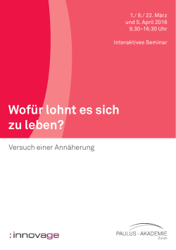 Wofür lohnt es sich zu leben? - Paulus