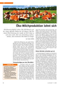 Öko-Milchproduktion lohnt sich - Öko