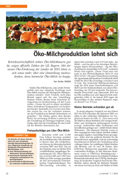 Öko-Milchproduktion lohnt sich - Öko