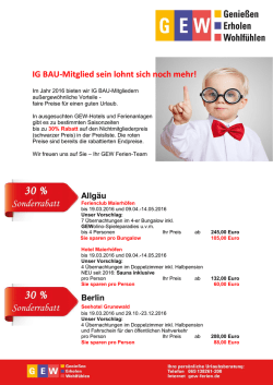 IG BAU-Mitglied sein lohnt sich - GEW