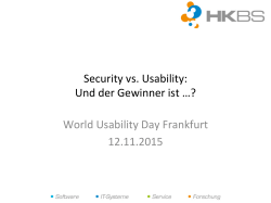 Security vs. Usability - World Usability Day Frankfurt