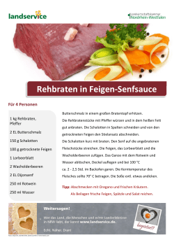 Rehbraten in Feigen-Senfsauce