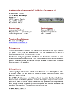 Ornithologische Arbeitsgemeinschaft Mecklenburg - Avifauna-MV