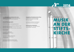 Jahres&uuml;berblick 2016 - Kirchenmusik Herrenberg