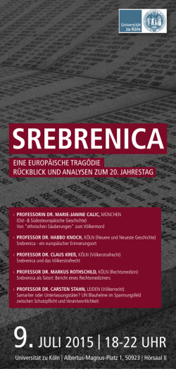 srebrenica - Universit&auml;t zu K&ouml;ln