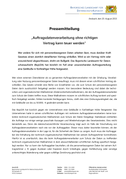 BayLDA Pressemitteilung - Das Bayerische Landesamt für