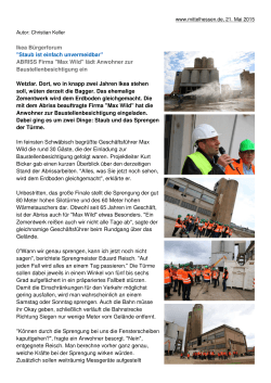Artikel auf www.mittelhessen.de (Mai 2015)