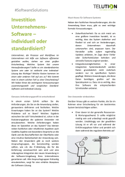 Investition Unternehmens- Software &ndash; individuell oder