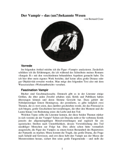 Der Vampir – das (un?)bekannte Wesen