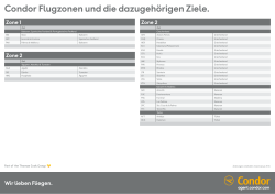 Condor Flugzonen und die dazugehörigen Ziele.