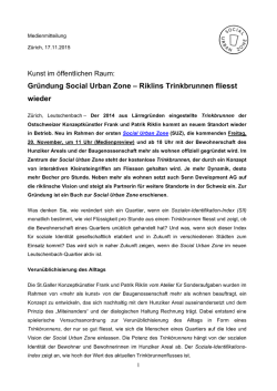 Gr&uuml;ndung Social Urban Zone &ndash; Riklins Trinkbrunnen