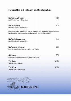 Hauskaffee mit Schnaps und Schlagrahm - im Boden