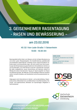 HS 32 I Von-Lade-Stra&szlig;e 1 I Geisenheim 10:00 - 16:30 Uhr