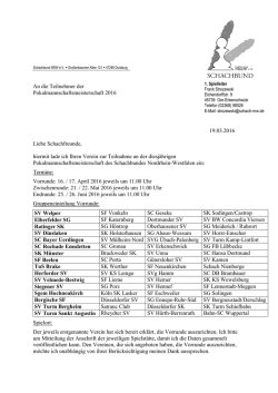 Pokalmannschaftsmeisterschaft 2016 - SK Herne