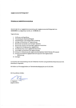 Jagdgenossenschaft Retgendorf Einladung zur