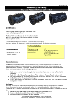 Bedienungsanleitung KFZ Lade-Adapter McPower 12V