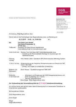 10.11.2015 Einladung DGQ-Regionalkreise Jena Hiermit lade ich