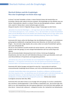 Graphologie bei Sherlock Holmes