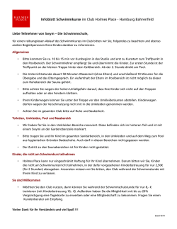 Infoblatt Schwimmkurse im Club Holmes Place