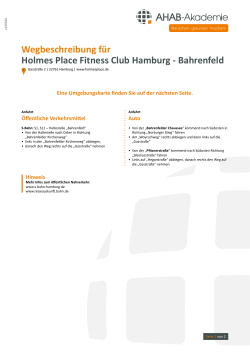 Wegbeschreibung für Holmes Place Fitness Club Hamburg