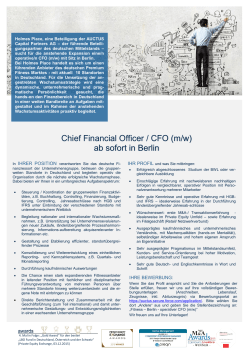 Chief Financial Officer / CFO (m/w) ab sofort in Berlin