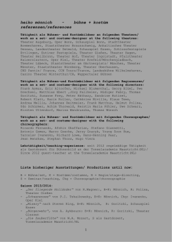 heiko m&ouml;nnich - b&uuml;hne + kost&uuml;m referenzen/references