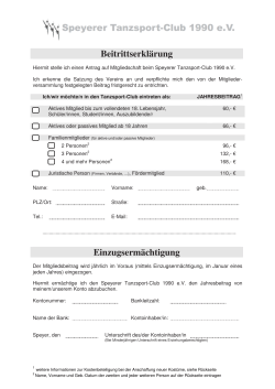 Beitrittserklärung - Speyerer Tanzsport Club 1990 e.V.