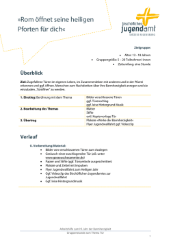 Gruppenstunde zum Thema &bdquo;T&uuml;r&ldquo; - Jahr der Barmherzigkeit im