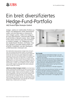 Ein breit diversifiziertes Hedge-Fund-Portfolio