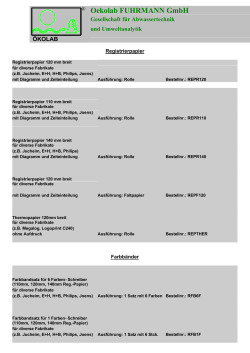 Registrierpapier - Oekolab FUHRMANN GmbH
