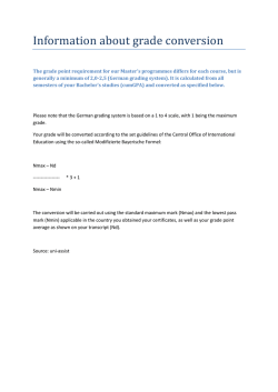Information about grade conversion - Hochschule Rhein-Waal