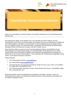Checkliste Haushaltsmanagement