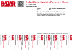 Suche Hilfe im Haushalt - Putzen und Bügeln