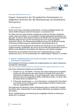Impact Assessment der Europ&auml;ischen Kommission zu m&ouml;glichen