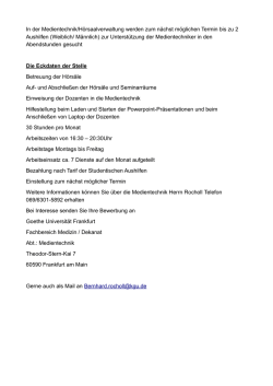 In der Medientechnik/H&ouml;rsaalverwaltung werden
