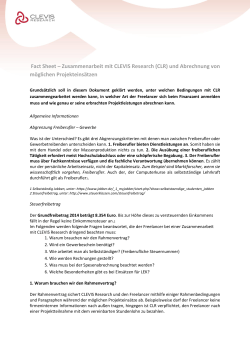 Fact Sheet – Zusammenarbeit mit CLEVIS Research (CLR) und
