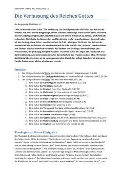 Die Verfassung des Reiches Gottes