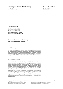 Drucksache 15 / 7412 - Landtag Baden W&uuml;rttemberg