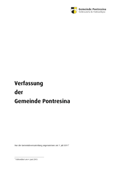 Verfassung der Gemeinde Pontresina