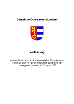 Gemeinde Obersaxen Mundaun Verfassung