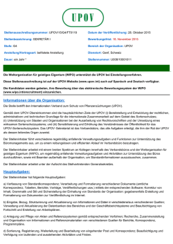 Informationen &uuml;ber die Organisation: Hauptaufgaben: