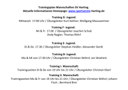 Training G- Jugend: Mittwoch 17:00 Uhr / Übungsleiter Kurt Kellner
