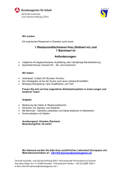 1 Restaurantfachmann/-frau (Kellner/-in)
