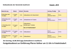 Gottesdienste der Gemeinde Isselhorst
