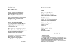 Gottfried Benn Hier ist kein Trost Keiner wird mein Wegrand sein