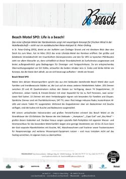 Presseinfo Beach Motel SPO_2015